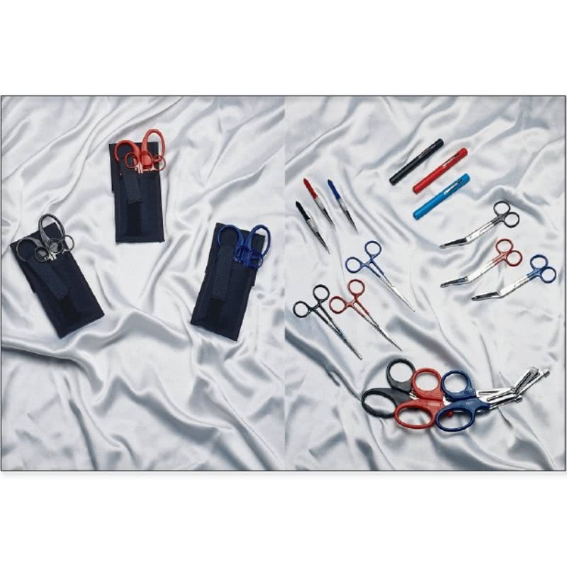 EMI - Emergency Medical Colormed Shear, Scissor, Forcep, Penlight, Holster Set - Tactical & Duty Gear